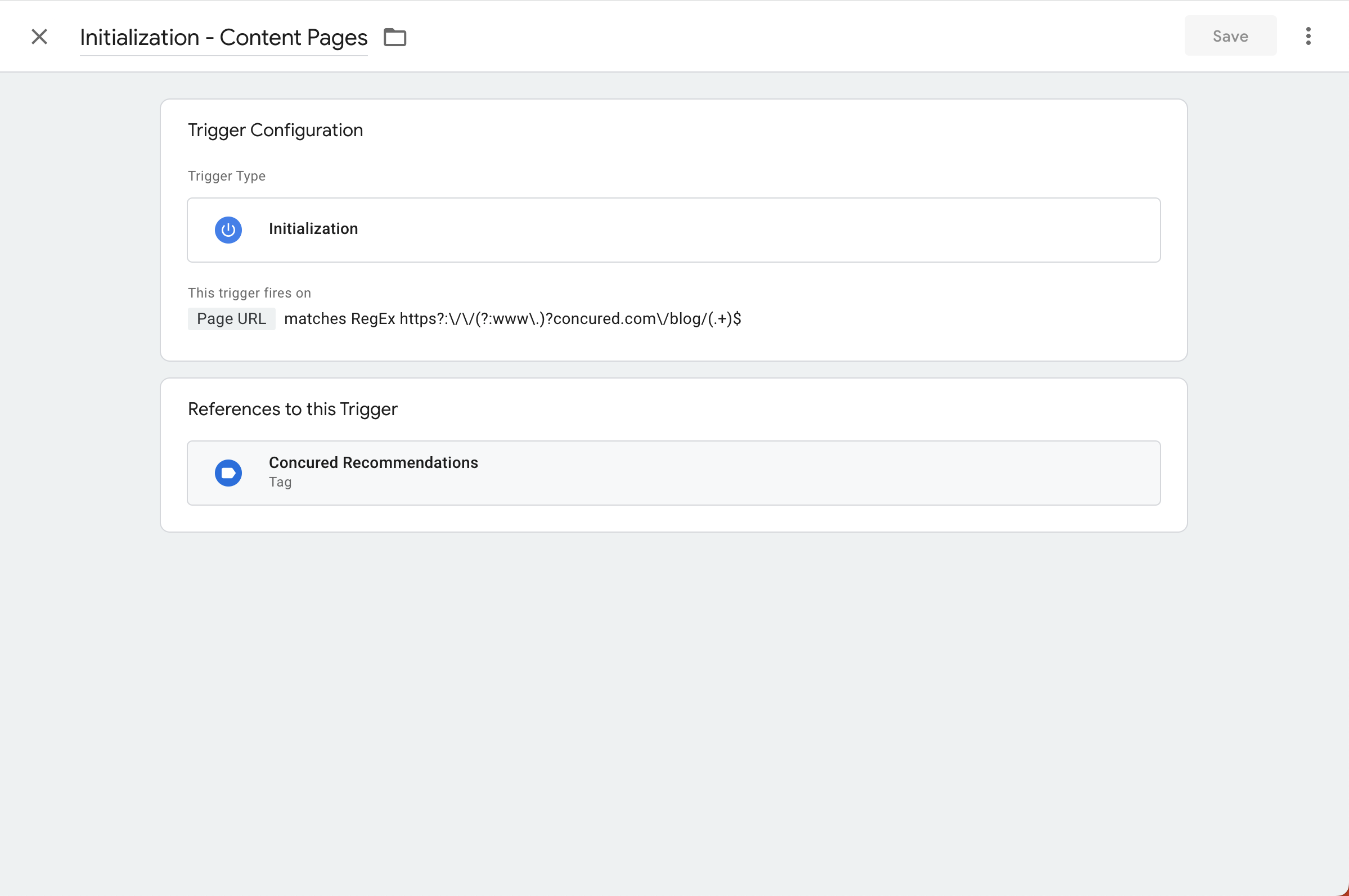Submit trigger configuration